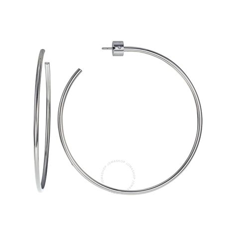 michael kors women's stainless steel silver-tone hoop earrings|Michael Kors large hoop earrings.